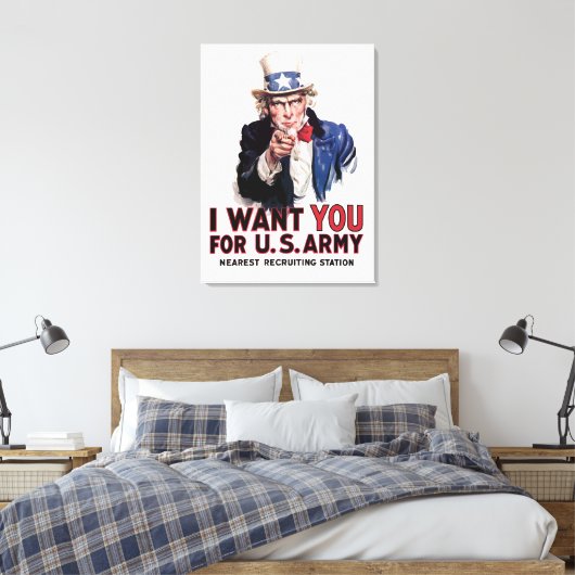 Ik wil jou, oom Sam Canvas Afdruk (Insitu (Slaapkamer))