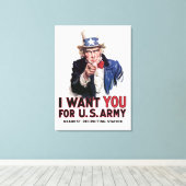 Ik wil jou, oom Sam Canvas Afdruk (Insitu (Houten vloer))