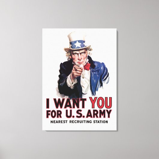 Ik wil jou, oom Sam Canvas Afdruk (Voorkant)