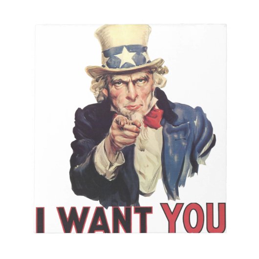 Ik wil jullie, Amerika/VS, SAD Notitieblok (Voorkant)