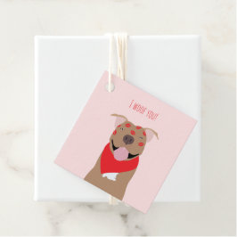Ik wil jullie Amerikaanse Bulldog Kiss Marks Bedankjes Labels