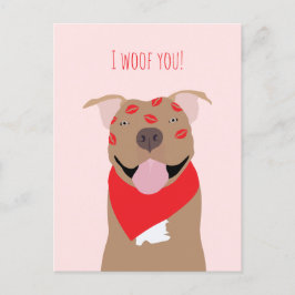 Ik wil jullie Amerikaanse Bulldog Kiss Marks Feestdagenkaart