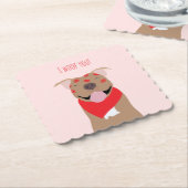 Ik wil jullie Amerikaanse Bulldog Kiss Marks Kartonnen Onderzetters (Gebogen)