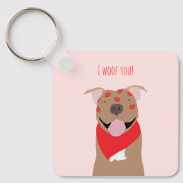 Ik wil jullie Amerikaanse Bulldog Kiss Marks Sleutelhanger