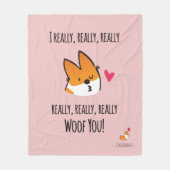 Ik wil jullie Corgi Fleece Blanket (Voorkant)
