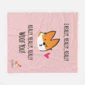 Ik wil jullie Corgi Fleece Blanket (Voorkant (Horizontaal))