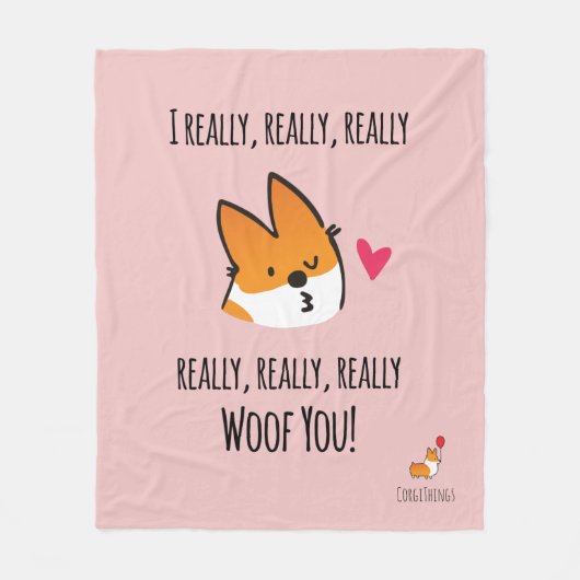 Ik wil jullie Corgi Fleece Blanket Deken (Voorkant)