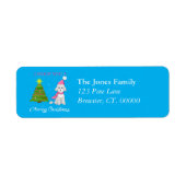 Ik wil jullie een prettige kerstfeestdag geven etiket (Voorkant)