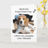 Ik wil jullie Foto Dog Dad Happy Vaderdag Kaart (Gele Bloem)