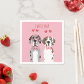 Ik wil jullie grote daanhonden roze rood servet (Insitu)