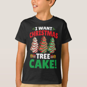 Ik wil kerstboomtaart Grappige taart Liefhebber Xm T-shirt