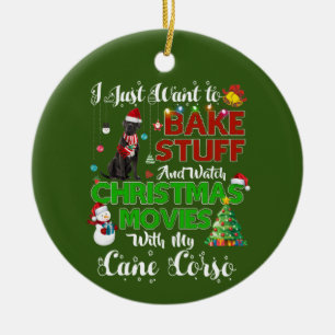 Ik wil kerstfilms bekijken met Cane corso Keramisch Ornament