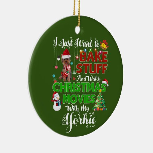 Ik wil kerstfilms bekijken met mijn geur keramisch ornament (Rechts)