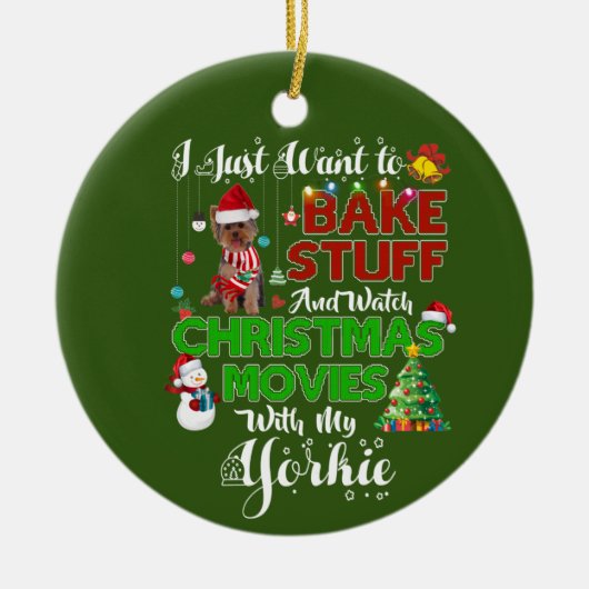 Ik wil kerstfilms bekijken met mijn geur keramisch ornament (Voorkant)