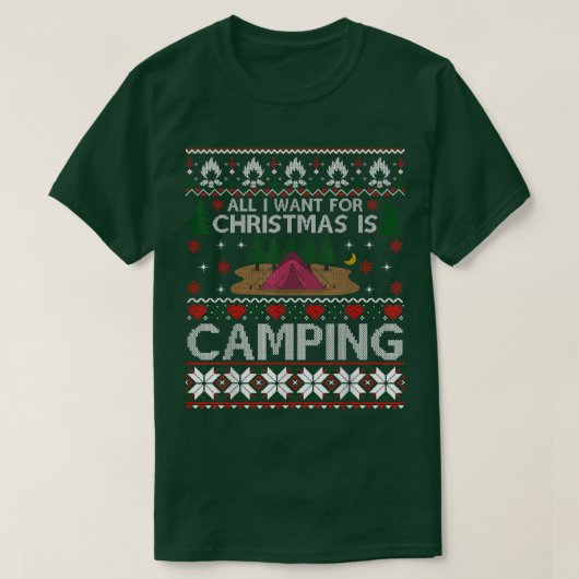 Ik wil Kerstmis hebben en een lompelijke kerstkeuk T-shirt (Design voorkant)