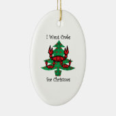 Ik wil kruiden voor kerstmis. keramisch ornament (Rechts)