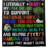 Ik wil letterlijk mijn belastinggeld douchegordijn (Voorkant)