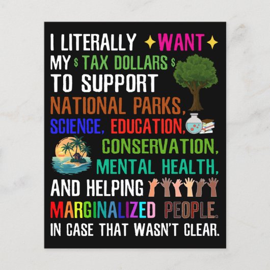 Ik wil letterlijk mijn belastinggeld flyer (Voorkant)