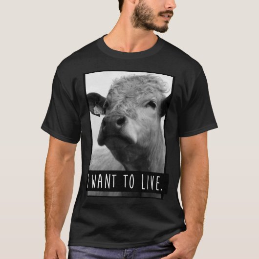 Ik wil leuke koe leven t-shirt (Voorkant)