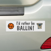 Ik wil liever ballin zijn. bumpersticker (Op auto)