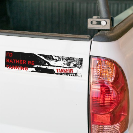 Ik wil liever een Tanking. Bumpersticker (Op Truck)