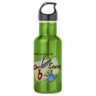 Ik wil liever naaien (kleur) waterfles 