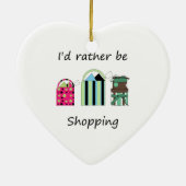Ik wil liever winkelen keramisch ornament (Achterkant)