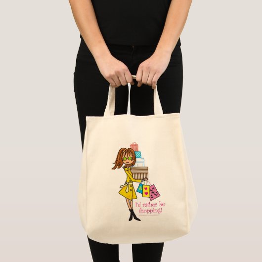 Ik wil liever winkelen tote bag (Voorkant (product))