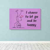 Ik wil loslaten en gelukkig zijn canvas afdruk (Insitu (Houten vloer))