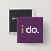 IK WIL MARRY VIERKANTE BUTTON 5,1 CM (Voorkant /achterkant)