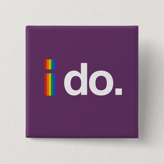 IK WIL MARRY VIERKANTE BUTTON 5,1 CM (Voorkant)