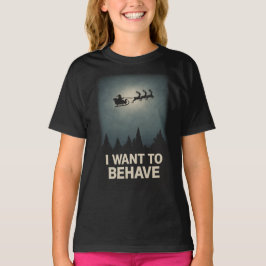 Ik wil me gedragen – Vintage donkere kerstman silh T-shirt