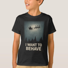 Ik wil me gedragen – Vintage donkere kerstman silh T-shirt