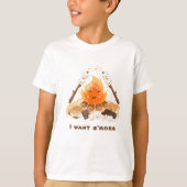 Ik wil meer Leuke Fun Camping Campfire jongen T-shirt (Voorkant)