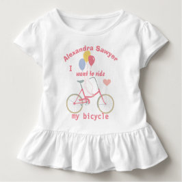Ik wil mijn fiets berijden Vintage Fiets Ballonnen Kinder Shirts