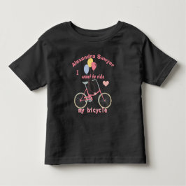 Ik wil mijn fiets berijden Vintage Fiets Ballonnen Kinder Shirts