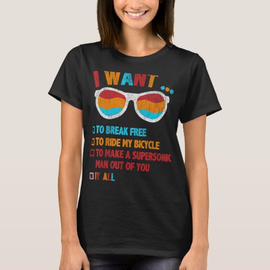 Ik wil mijn fiets gratis loslaten. t-shirt (Voorkant)