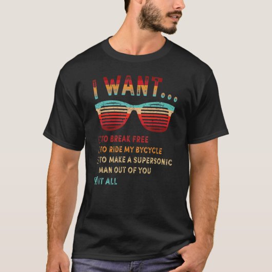 Ik wil mijn fiets gratis loslaten t-shirt (Voorkant)
