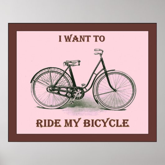 Ik wil mijn fiets ~ Poster fietsen (Voorkant)