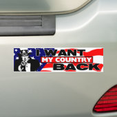 Ik wil mijn land terug! bumpersticker (Op auto)