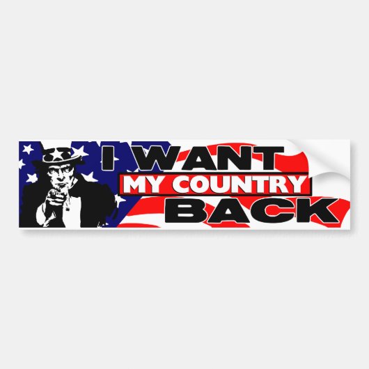 Ik wil mijn land terug! bumpersticker (Voorkant)