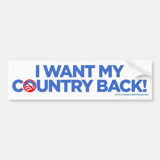 Ik wil mijn land terug! bumpersticker (Voorkant)