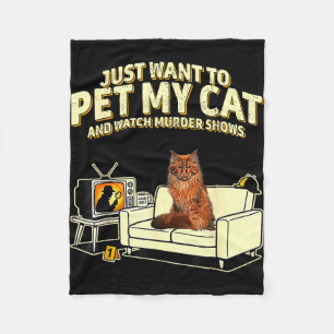 Ik wil mijn Maine Coon kat aaien en naar shows kij Fleece Deken