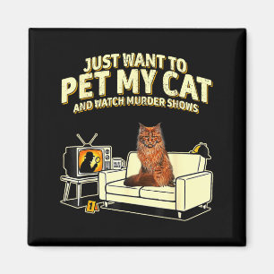 Ik wil mijn Maine Coon kat aaien en shows kijken Magneet