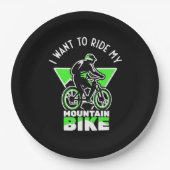 Ik wil mijn mountainbike rijden papieren bordje (Voorkant)