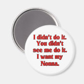 Ik wil mijn nonna (Italiaanse grootmoeder) Magneet (Voorkant / Achterkant)