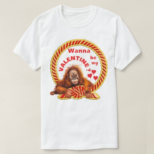 Ik wil mijn Valentijn zijn. Fijne Valentijnsdag T-shirt (Design voorkant)