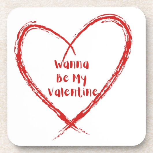 Ik wil mijn Valentijn zijn in een hart op Bier Onderzetter (Voorkant)