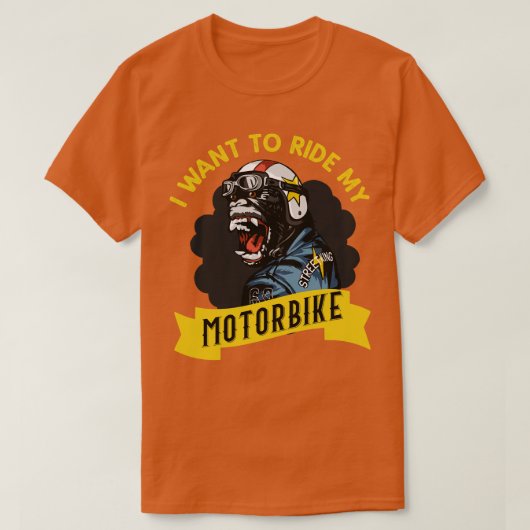 Ik wil m'n motorfiets rijden t-shirt (Design voorkant)
