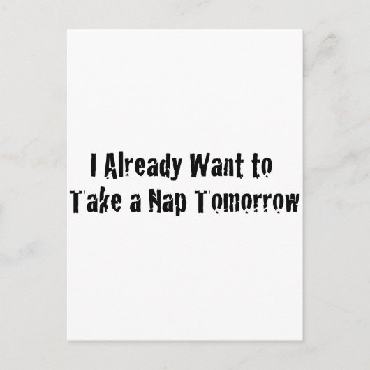 Ik wil morgen reeds een dutje briefkaart (Voorkant)